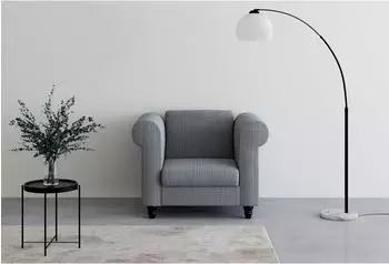 Dorel Home Felix II Chesterfield-Sessel Breit-Cord, grau, Rückenlehne verstellbar (93901134-0)