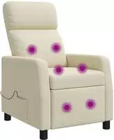 vidaXL Massage Relaxsessel Creme Kunstleder