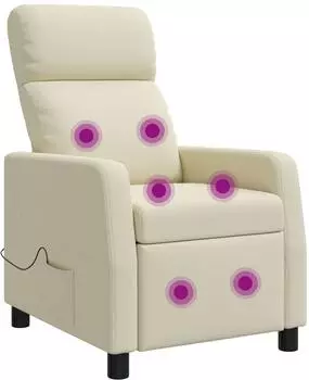 vidaXL Massage-Relaxsessel, creme, Kunstleder (42035090)