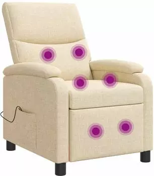 vidaXL Massage-Relaxsessel, creme, Stoff
