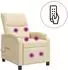 vidaXL Massage-Relaxsessel, creme, Stoff