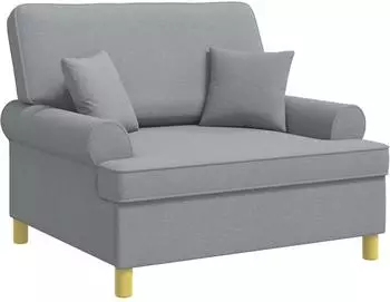 vidaXL XXL-Sessel mit Kissen, hellgrau, Stoff (42043504)