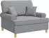 vidaXL XXL-Sessel mit Kissen, hellgrau, Stoff (42043504)