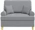 vidaXL XXL-Sessel mit Kissen, hellgrau, Stoff (42043504)