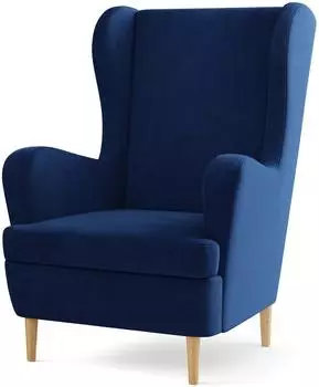 Masseno Vogera Ohrensessel Polstersessel, blau, Holzwerkstoff (800001819219)