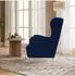 Masseno Vogera Ohrensessel Polstersessel, blau, Holzwerkstoff (800001819219)
