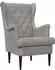 vidaXL Sessel mit Fußhocker, 2 Stk., hellgrau, Samt (3418820)