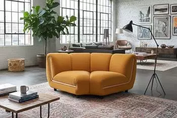 Kawola LAYLA Eckelement Sessel Samt, gelb (800001453352)