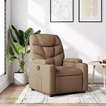vidaXL Relaxsessel mit Hocker, Stoff, braun
