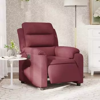 vidaXL Relaxsessel elektrisch, weinrot, Stoff (3204959)