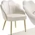 TecTake Hellen Cocktailsessel gepolstert, Samtbezug, creme/gold