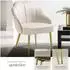 TecTake Hellen Cocktailsessel gepolstert, Samtbezug, creme/gold
