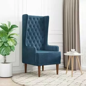 vidaXL Hochlehner mit Knopfheftung, blau, Samt (42042500)