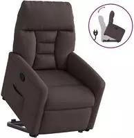 vidaXL Relaxsessel mit Aufstehhilfe Dunkelbraun Stoff