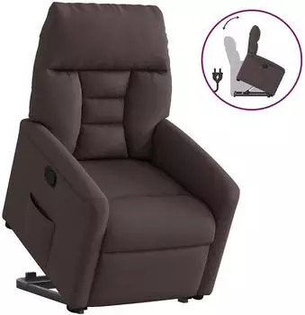 vidaXL Relaxsessel mit Aufstehhilfe, dunkelbraun, Stoff (3303037)