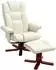 HomCom Relaxsessel mit Hocker, Liegefunktion, Wippfunktion, cremeweiß