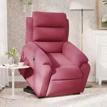 vidaXL Relaxsessel mit Aufstehhilfe, weinrot, Samt (3205097)