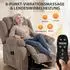 HomCom Fernsehsessel mit Aufstehhilfe, Liegefunktion, Massage & Wärme, hellbraun
