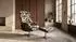 Kawola TOSAR Relaxsessel drehbar, Stoff, grün, mit Hocker (KA182134F1)