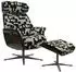 Kawola TOSAR Relaxsessel drehbar, Stoff, grün, mit Hocker (KA182134F1)