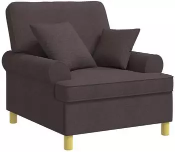 vidaXL XL-Sessel mit Kissen, dunkelbraun, Stoff (42043487)