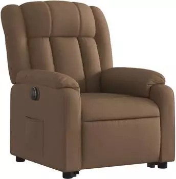 vidaXL Relaxsessel mit Aufstehhilfe, elektrisch, braun, Stoff (3205344)