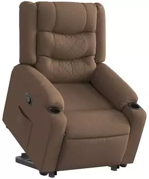 vidaXL Relaxsessel mit Aufstehhilfe, braun, Stoff (3310262)