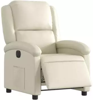 vidaXL Elektrischer Relaxsessel creme Kunstleder mit Aufstehhilfe (3204213)
