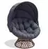 Comhoma Papasan-Sessel drehbar mit rundem Kissen, Rattan, grau