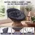 Comhoma Papasan-Sessel drehbar mit rundem Kissen, Rattan, grau