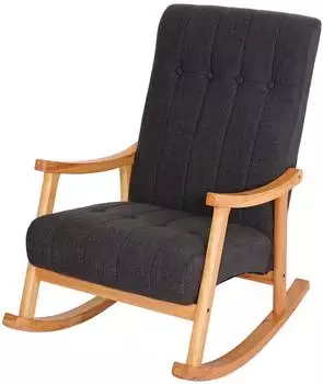 MCW Schaukelstuhl K10 Stoff/Textil, dunkelgrau, braun (MCW-K10)
