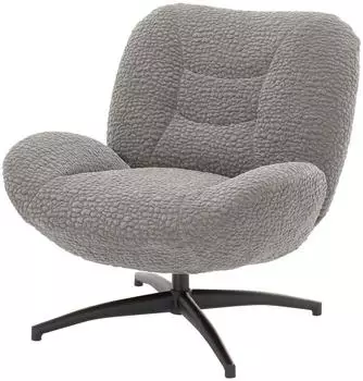 Robas Lund MANAUS Loungesessel 360&deg; drehbar, 3D-Polyestergewebe, grau