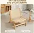 OKWISH Relaxsessel ohne Armlehnen, Rattan-Sitz und -Rückenlehne, Naturholz, 64x70x74cm
