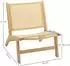 OKWISH Relaxsessel ohne Armlehnen, Rattan-Sitz und -Rückenlehne, Naturholz, 64x70x74cm