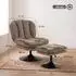 HomCom Loungesessel 360° drehbar mit höhenverstellbarem Hocker, Samtoptik, braun