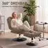 HomCom Loungesessel 360° drehbar mit höhenverstellbarem Hocker, Samtoptik, braun