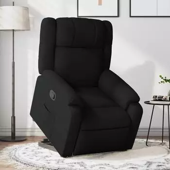 vidaXL Relaxsessel mit Aufstehhilfe, schwarz, Stoff (3205204)