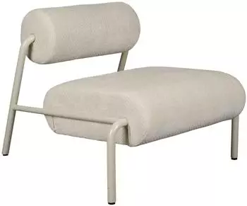 Zuiver Lekima Lounge Chair Eisen/Polyester, cremewei&szlig;