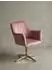 KADIMA DESIGN Drehsessel Samt, Rautensteppung, rosa, goldener Sternfuß, höhenverstellbar