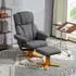 HomCom Relaxsessel mit Liegefunktion und Hocker grau (DE83B-111V00CG0431)