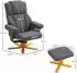 HomCom Relaxsessel mit Liegefunktion und Hocker grau (DE83B-111V00CG0431)