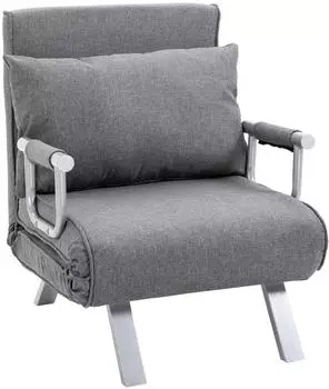 HomCom Schlafsessel 3 in 1 mit Kissen grau (DE833-040V010431)