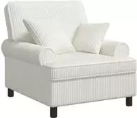 vidaXL XL-Sessel mit Kissen Creme 1,5 Linien Stoff