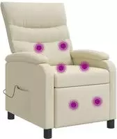 vidaXL Massage Relaxsessel Creme Kunstleder