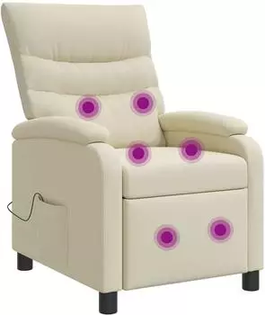 vidaXL Massage-Relaxsessel, Kunstleder, creme (42034902)
