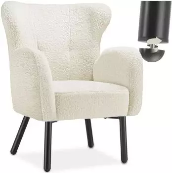 TecTake V&auml;nersborg Sessel Boucl&eacute;, creme/schwarz