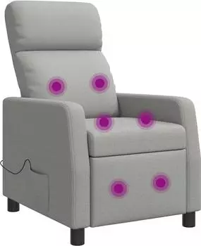 vidaXL Massage-Relaxsessel wolkengrau, Stoff (42035107)