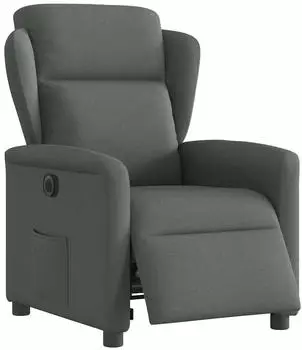 vidaXL Elektrischer Relaxsessel, dunkelgrau, Stoff (3303115)