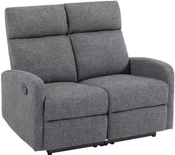 HomCom 2-Sitzer Relaxsessel mit Liegefunktion, Chenille-Optik, grau (800001154710)