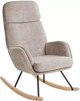 Beliani Kvelia Schaukelstuhl Polyester-Bezug, taupe